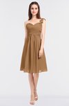 ColsBM Kiley Light Brown Glamorous A-line Asymmetric Neckline Sleeveless Zip up Knee Length Bridesmaid Dresses