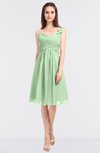 ColsBM Kiley Light Green Glamorous A-line Asymmetric Neckline Sleeveless Zip up Knee Length Bridesmaid Dresses