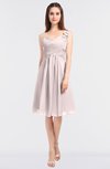 ColsBM Kiley Light Pink Glamorous A-line Asymmetric Neckline Sleeveless Zip up Knee Length Bridesmaid Dresses