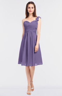 ColsBM Kiley Lilac Glamorous A-line Asymmetric Neckline Sleeveless Zip up Knee Length Bridesmaid Dresses