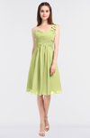 ColsBM Kiley Lime Green Glamorous A-line Asymmetric Neckline Sleeveless Zip up Knee Length Bridesmaid Dresses