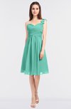 ColsBM Kiley Mint Green Glamorous A-line Asymmetric Neckline Sleeveless Zip up Knee Length Bridesmaid Dresses