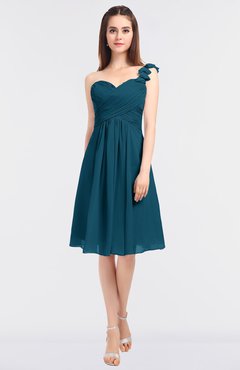 ColsBM Kiley Moroccan Blue Glamorous A-line Asymmetric Neckline Sleeveless Zip up Knee Length Bridesmaid Dresses