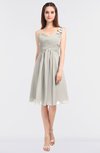 ColsBM Kiley Off White Glamorous A-line Asymmetric Neckline Sleeveless Zip up Knee Length Bridesmaid Dresses