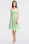 ColsBM Kiley Pale Green Glamorous A-line Asymmetric Neckline Sleeveless Zip up Knee Length Bridesmaid Dresses