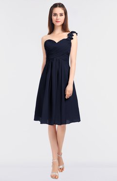 ColsBM Kiley Peacoat Glamorous A-line Asymmetric Neckline Sleeveless Zip up Knee Length Bridesmaid Dresses