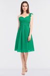 ColsBM Kiley Pepper Green Glamorous A-line Asymmetric Neckline Sleeveless Zip up Knee Length Bridesmaid Dresses