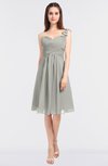 ColsBM Kiley Platinum Glamorous A-line Asymmetric Neckline Sleeveless Zip up Knee Length Bridesmaid Dresses