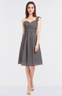 ColsBM Kiley Ridge Grey Glamorous A-line Asymmetric Neckline Sleeveless Zip up Knee Length Bridesmaid Dresses