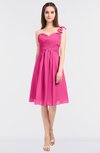 ColsBM Kiley Rose Pink Glamorous A-line Asymmetric Neckline Sleeveless Zip up Knee Length Bridesmaid Dresses