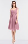 ColsBM Kiley Rosebloom Glamorous A-line Asymmetric Neckline Sleeveless Zip up Knee Length Bridesmaid Dresses