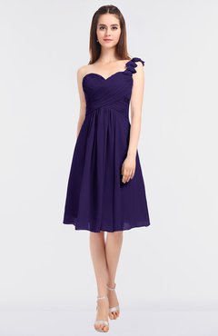 ColsBM Kiley Royal Purple Glamorous A-line Asymmetric Neckline Sleeveless Zip up Knee Length Bridesmaid Dresses