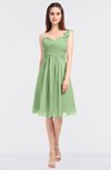 ColsBM Kiley Sage Green Glamorous A-line Asymmetric Neckline Sleeveless Zip up Knee Length Bridesmaid Dresses