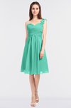 ColsBM Kiley Seafoam Green Glamorous A-line Asymmetric Neckline Sleeveless Zip up Knee Length Bridesmaid Dresses