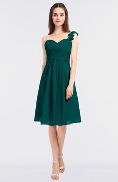 ColsBM Kiley Shaded Spruce Glamorous A-line Asymmetric Neckline Sleeveless Zip up Knee Length Bridesmaid Dresses