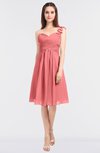 ColsBM Kiley Shell Pink Glamorous A-line Asymmetric Neckline Sleeveless Zip up Knee Length Bridesmaid Dresses