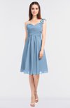 ColsBM Kiley Sky Blue Glamorous A-line Asymmetric Neckline Sleeveless Zip up Knee Length Bridesmaid Dresses