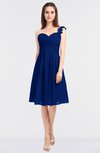 ColsBM Kiley Sodalite Blue Glamorous A-line Asymmetric Neckline Sleeveless Zip up Knee Length Bridesmaid Dresses