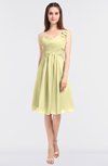 ColsBM Kiley Soft Yellow Glamorous A-line Asymmetric Neckline Sleeveless Zip up Knee Length Bridesmaid Dresses