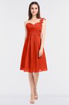 ColsBM Kiley Tangerine Tango Glamorous A-line Asymmetric Neckline Sleeveless Zip up Knee Length Bridesmaid Dresses