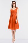 ColsBM Kiley Tangerine Glamorous A-line Asymmetric Neckline Sleeveless Zip up Knee Length Bridesmaid Dresses