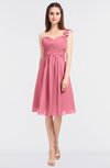 ColsBM Kiley Watermelon Glamorous A-line Asymmetric Neckline Sleeveless Zip up Knee Length Bridesmaid Dresses