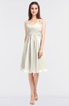 ColsBM Kiley Whisper White Glamorous A-line Asymmetric Neckline Sleeveless Zip up Knee Length Bridesmaid Dresses