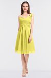 ColsBM Kiley Yellow Iris Glamorous A-line Asymmetric Neckline Sleeveless Zip up Knee Length Bridesmaid Dresses
