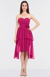 ColsBM Sharon Beetroot Purple Elegant A-line Strapless Sleeveless Zip up Knee Length Bridesmaid Dresses