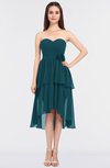ColsBM Sharon Blue Green Elegant A-line Strapless Sleeveless Zip up Knee Length Bridesmaid Dresses