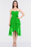 ColsBM Sharon Classic Green Elegant A-line Strapless Sleeveless Zip up Knee Length Bridesmaid Dresses