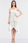 ColsBM Sharon Cloud White Elegant A-line Strapless Sleeveless Zip up Knee Length Bridesmaid Dresses