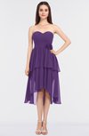 ColsBM Sharon Dark Purple Elegant A-line Strapless Sleeveless Zip up Knee Length Bridesmaid Dresses