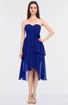 ColsBM Sharon Electric Blue Elegant A-line Strapless Sleeveless Zip up Knee Length Bridesmaid Dresses