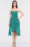 ColsBM Sharon Emerald Green Elegant A-line Strapless Sleeveless Zip up Knee Length Bridesmaid Dresses