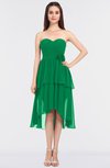ColsBM Sharon Green Elegant A-line Strapless Sleeveless Zip up Knee Length Bridesmaid Dresses