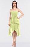 ColsBM Sharon Lime Green Elegant A-line Strapless Sleeveless Zip up Knee Length Bridesmaid Dresses