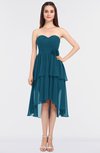ColsBM Sharon Moroccan Blue Elegant A-line Strapless Sleeveless Zip up Knee Length Bridesmaid Dresses