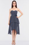 ColsBM Sharon Nightshadow Blue Elegant A-line Strapless Sleeveless Zip up Knee Length Bridesmaid Dresses
