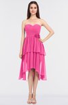 ColsBM Sharon Rose Pink Elegant A-line Strapless Sleeveless Zip up Knee Length Bridesmaid Dresses
