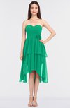 ColsBM Sharon Sea Green Elegant A-line Strapless Sleeveless Zip up Knee Length Bridesmaid Dresses