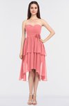 ColsBM Sharon Shell Pink Elegant A-line Strapless Sleeveless Zip up Knee Length Bridesmaid Dresses