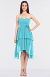 ColsBM Sharon Turquoise Elegant A-line Strapless Sleeveless Zip up Knee Length Bridesmaid Dresses