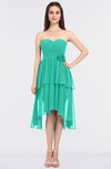 ColsBM Sharon Viridian Green Elegant A-line Strapless Sleeveless Zip up Knee Length Bridesmaid Dresses