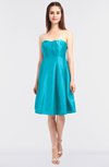 ColsBM Zaria Teal Mature Strapless Zip up Knee Length Bow Bridesmaid Dresses