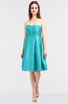ColsBM Zaria Turquoise Mature Strapless Zip up Knee Length Bow Bridesmaid Dresses