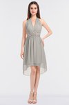 ColsBM Zuri Ashes Of Roses Glamorous A-line Halter Sleeveless Zip up Appliques Bridesmaid Dresses