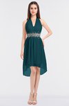 ColsBM Zuri Blue Green Glamorous A-line Halter Sleeveless Zip up Appliques Bridesmaid Dresses