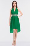 ColsBM Zuri Green Glamorous A-line Halter Sleeveless Zip up Appliques Bridesmaid Dresses
