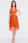 ColsBM Zuri Tangerine Glamorous A-line Halter Sleeveless Zip up Appliques Bridesmaid Dresses